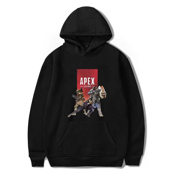 

men's hoodies & sweatshirts 2d hoodie apex legends game harajuku women's spring sweatshirt everyday casual girl pure color hooded, Black