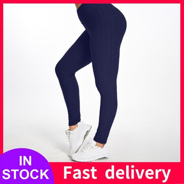 

40# push up women workout pocket pant fitness sports running athletic high waist gym pants skinny women's leggings, Black
