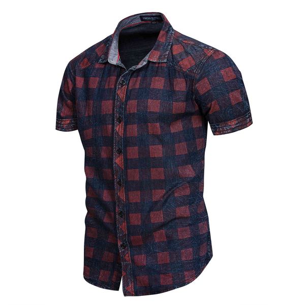 

mens plaid casual tshirt male summer short sleeve shirt turn down collar tees 100% cotton, White;black