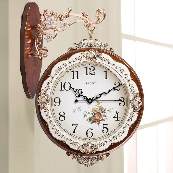 

wall clocks classic outdoor clock modern design antique europe style double sided industrial relogio de parede home watch