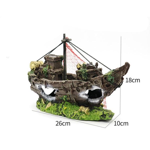 

large pirate ship aquarium decoration accessories fish tank landscaping shipwreck aquascape ornaments landscape decor decorations
