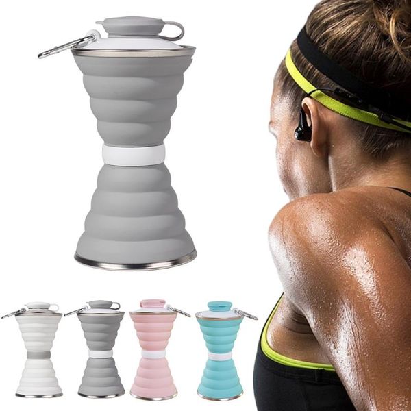 

water bottle foldable silicone retractable large capacity sports bottles sal99