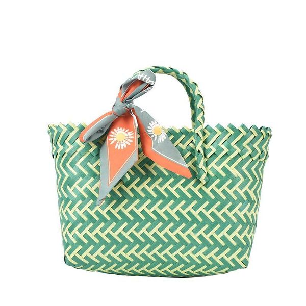 

summer green woven vegetable basket bag fresh and sweet straw 2021 female purses handbags luxury designer clutch bags