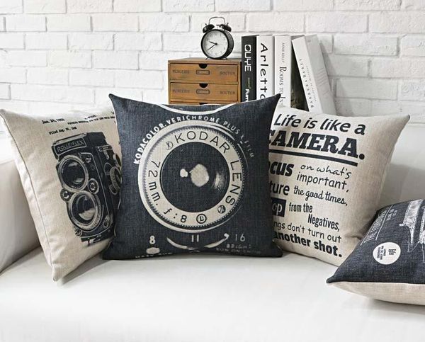 

pillow case retro decorative linen pillowcase cushion cover sofa bed mattress anti-dirty bedroom home decor