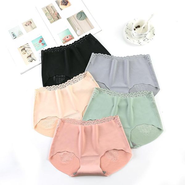 

women's panties 2021 silk underwear seamless sport briefs low waist female fashion panty comfort lady lingerie, Black;pink