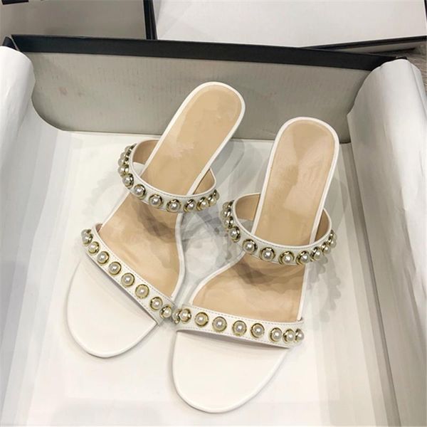 

dress shoes 2021 design woman pearl sandals square toe zapatos de mujer thin high heels elegant ladies pumps single slippers, Black