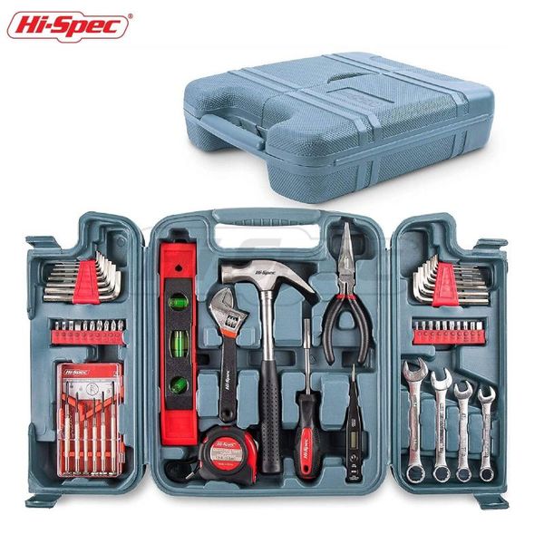 

professional hand tool sets hi-spec 53pc repair set general household diy kit screwdriver hammer pliers wrench tools in box case
