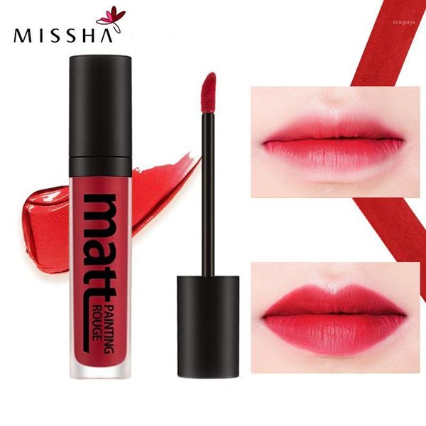 

velvet lip glaze lipstick moisturizing gloss fresh and natural korea cosmetics special price (rd02 night red)1