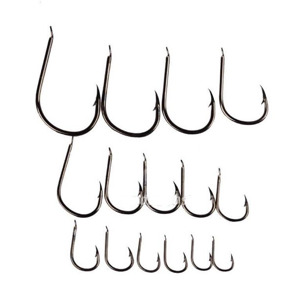 

200pcs/pack small jig barbed hook high carbon steel fishhook soft worm hooks 1#-15# saltwater freshwater assorted sizes fishing