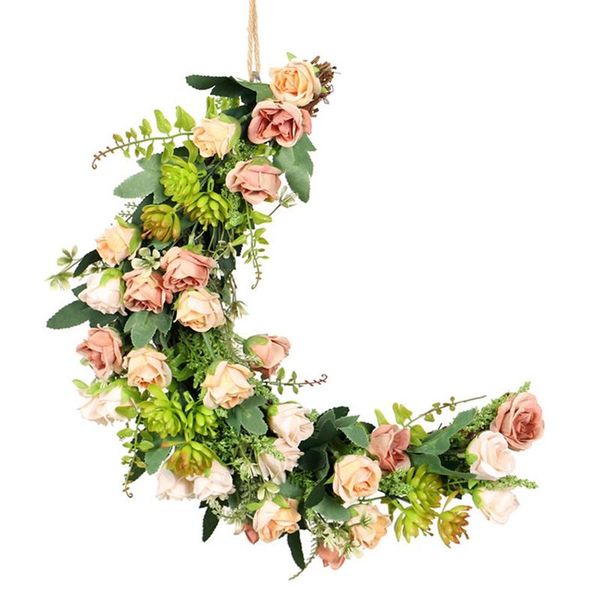 

artificial flower wreath half moon shape rose flowers garland front door for home wedding party decoration decorative & wreaths