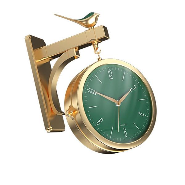 

north european creative light luxury double side wall clock dining room modern simple personality fashion household clocks
