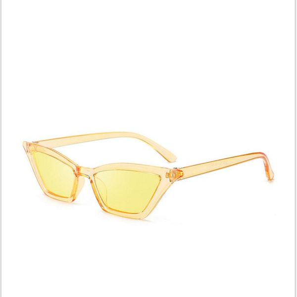 

sunglasses uv400sunglasses fashion trend men and women retro small frame colorful transparent cat eye jelly color, White;black