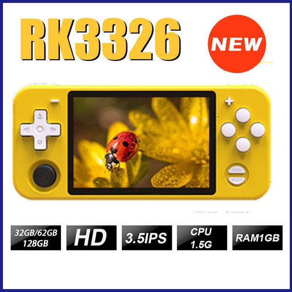 

open source system retro pocket game console rk3326 chip linux 3.5 inch ips hd screen ps1 portable players