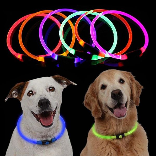 

dog collars & leashes led collar, usb rechargeable light-emitting pet collar tpu can cut off puppy suitable for small and medium dogs