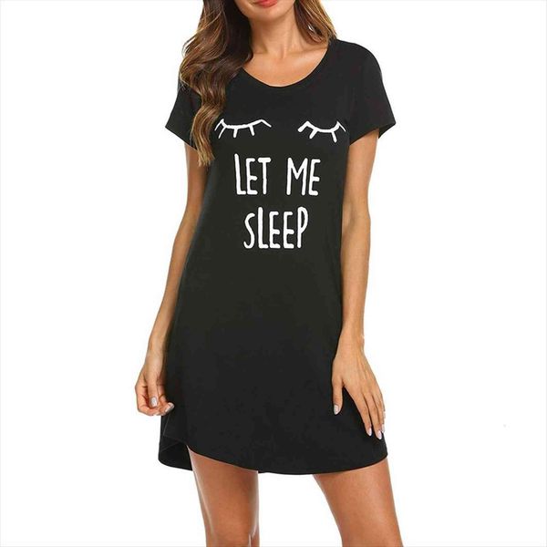 

cartoon eyes print nightdress womens sleepwears sleep short sleeve nightgown dress sukienka damska loose night, Black;red