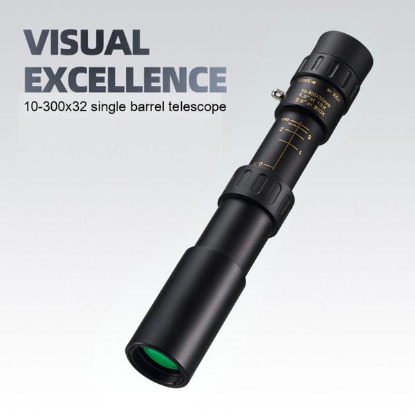 

telescope & binoculars 10-300x25mm monocular with storage bag metal professional bak4 lens hd night vision travel