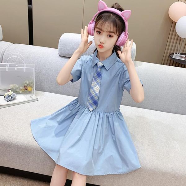 

girl's dresses girls school style with tie dress children party teen wedding gown kids for birthday 4-14years, Red;yellow