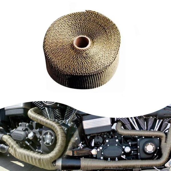 

motorcycle exhaust system 1pcs 1.5mm*25mm*5m thermal stainless ties incombustible turbo manifold heat wrap modification