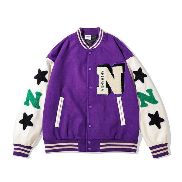 

men's jackets baseball jacket mens hip hop harajuku streetwear letter embroidery casual cotton college bomber fashion men clothing 2021, Black;brown