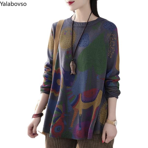 

women's sweaters 2021 winter lazy wind style fashion ladies printed jumpers womens hooded vintage knitted pullovers plus size z3, White;black