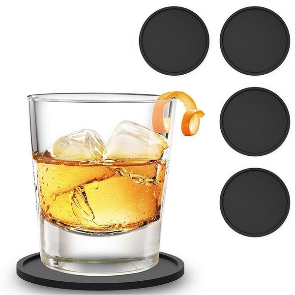 

mats & pads 1 pc silicone drink coasters holder for mugs wine glass cup mat pad tableprotection soft table kitchen gadgets