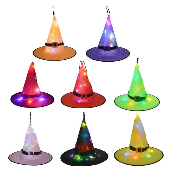

party hats halloween decoration witch hat led lights for kids decor outdoor tree hanging ornament