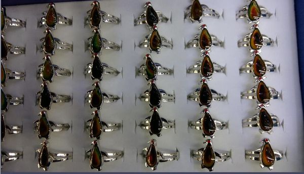 

europe fashion penguin animal cartoon mood rings open mouth change color ring adjustable mix style 100pcs/lot, Silver