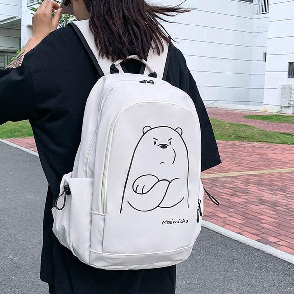 

backpack canvas school bag female niche design sense japanese college student style