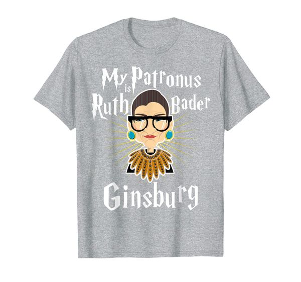 

my patronus is ruth bader ginsburg fun feminist design shirt, White;black
