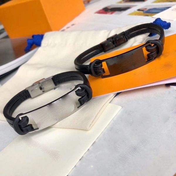 

popular fashion men's and women's gift bracelets leather v-shaped bracelet fashion simple self cutting bracelet, Black