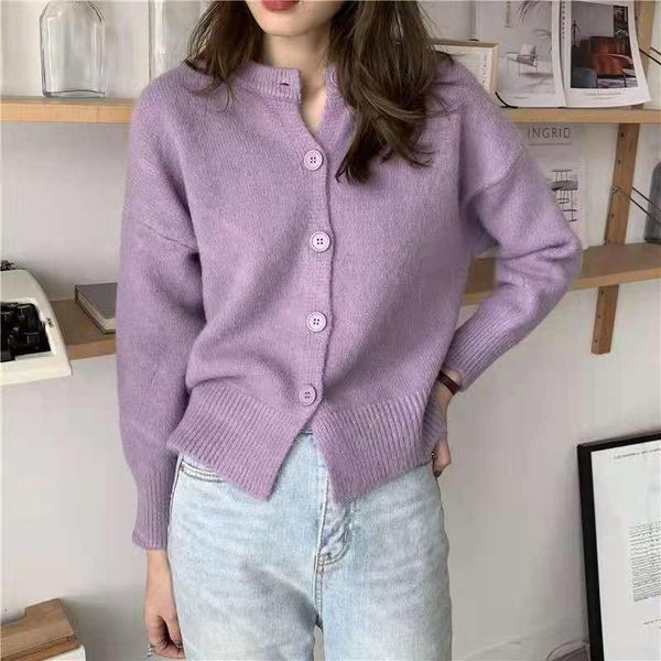 

women's knits & tees korean style cardigan sweater gentle autumn and winter loose outer wear complex, White