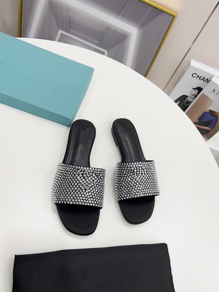 

2022 aa quality designer women's luxury slippers platform leisure summer wide flat beach sandals size 35-42 with box and dust bag p, Black