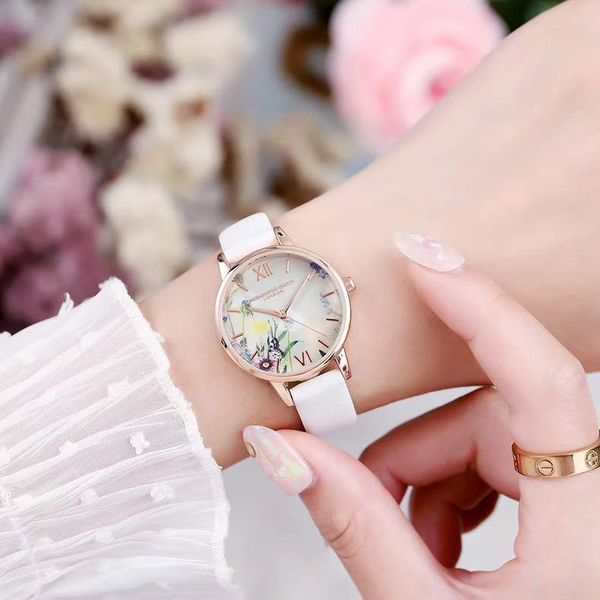 

wristwatches waterproof women watches quartz fashion flower fresh chic watch small designer ladies, Slivery;brown