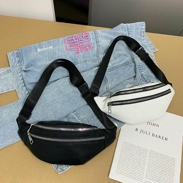 

est women double zippers waist fanny pack belt bag chest pouch travel hip bum lady small purse bags