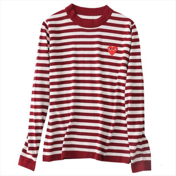

womens pullover love embroidery women sweaters striped pure cotton long sleeve knit, White;black