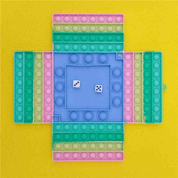 

selling four person chessboard decompression puzzle press bubble silicone rat killing pioneer children's board game