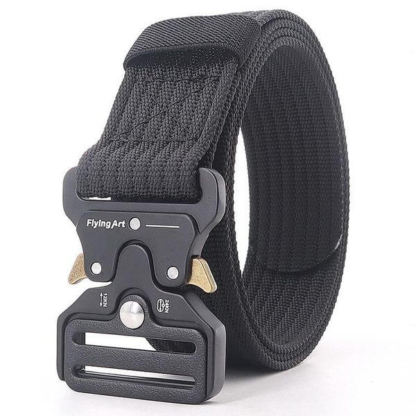 

belts mens tactical belt military nylon quick release outdoor multifunctional training waist strap metel buckle leisure tought cinto, Black;brown