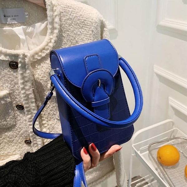 

wholesale factory winter trend crocodile mobile phone bag western style splicing leather shoulder bags fashion embossed stone pattern women, Red;black