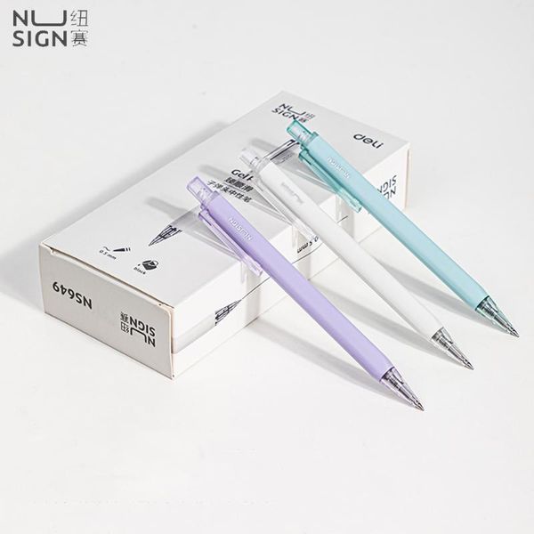 

ballpoint pens 10pcs/box nusign gel 0.5mm black refill sign pen press type neutral smooth writing supplies for business office school, Blue;orange