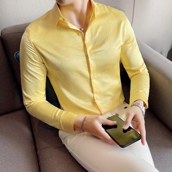 

men's casual shirts solid color men's shirt long sleeve business formal dress slim social office men clothing streetwear, White;black