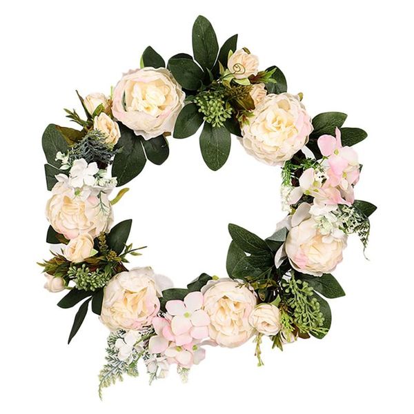 

artificial peony flowers wreath spring summer for front door window wall wedding party farmhouse home decor decorative & wreaths