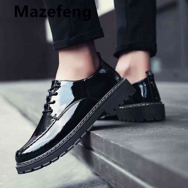 

dress shoes men leather cowhide comfortable low-british casual single formal kmmy, Black