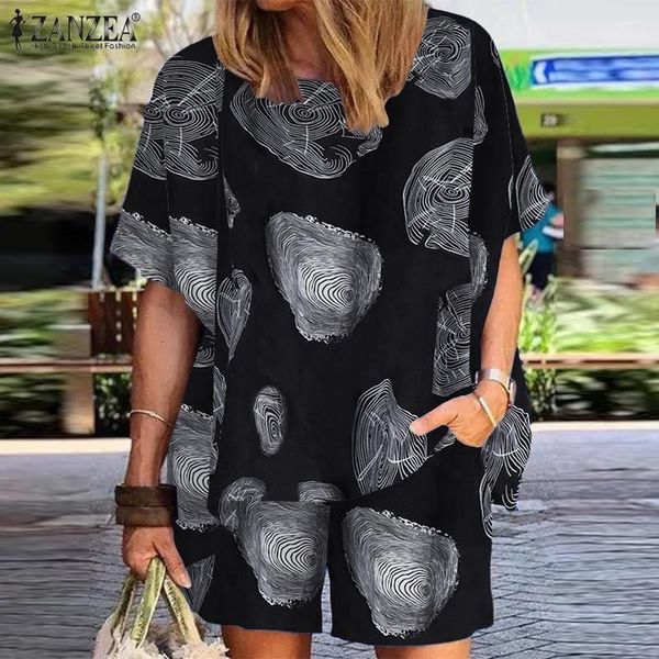 

women's tracksuits oversized women summer blouse and pants elegant matching sets short sleeve blusas female elastic waist pantalon 2p, Gray