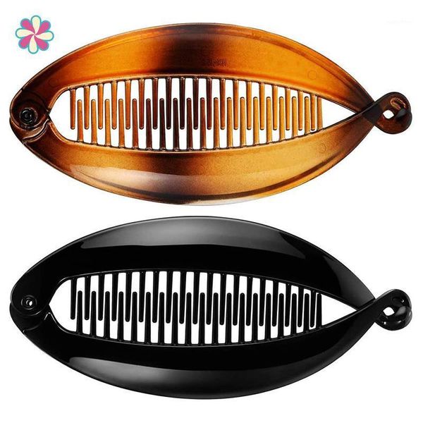 

14cm women ladies hairpin banana clip fish comb wide bodybuilding long handle slide hair clip1
