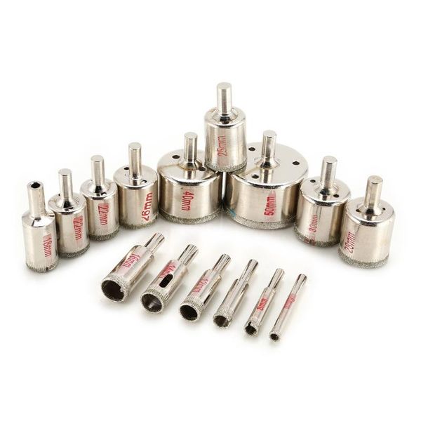 

professional drill bits diamond coated core 6-50mm rotary tool accessories set hole saw glass marble tile cutter bead dresser opener