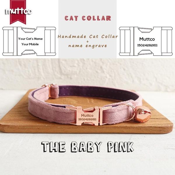 

cat collars & leads muttco retail handmade engraved metal buckle collar for the baby pink design 2 sizes ucc080m