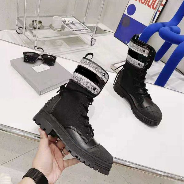 

lace up martin half boots fashion shell toe cowhide leather women platform booties designer mixed colors winter footwear shoes, Black