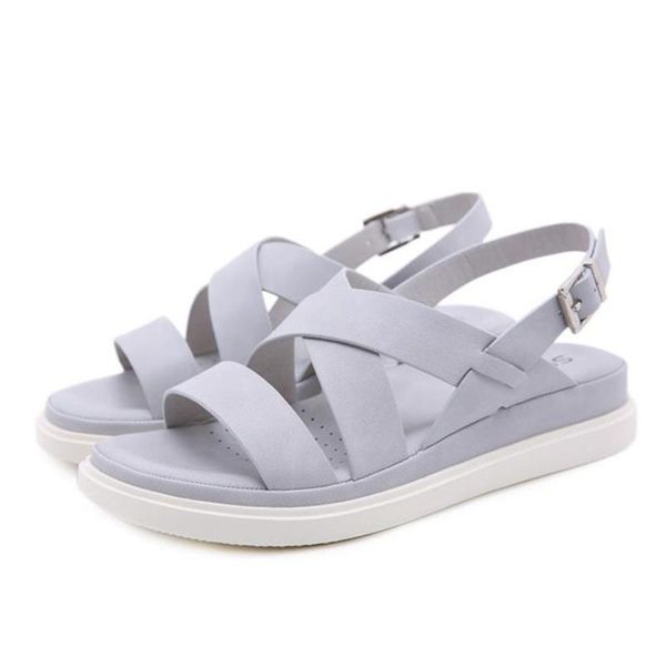 

sandals fashion buckle strap women beach shoes soft light female gladiator casual comfortable plus size 35-42, Black