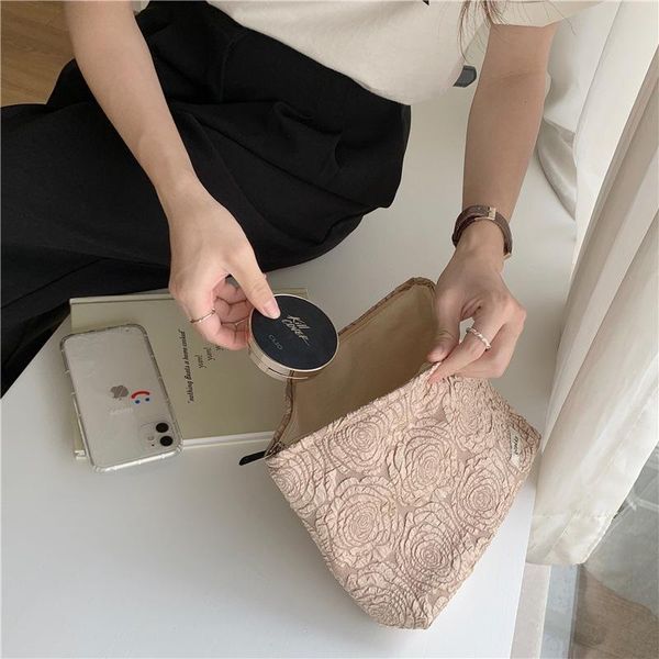 

cosmetic bags & cases 2021 fashion makeup bag designer purses and handbags tote for women clutch mini pink rosey pointing