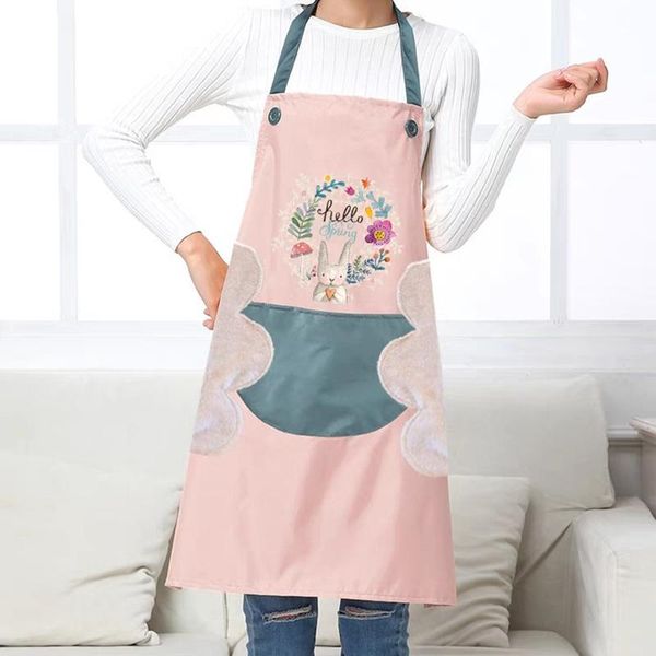 

aprons kitchen for women wipeable waterproof oil-proof cartoon apron adjustable loose comfortable baking accessories
